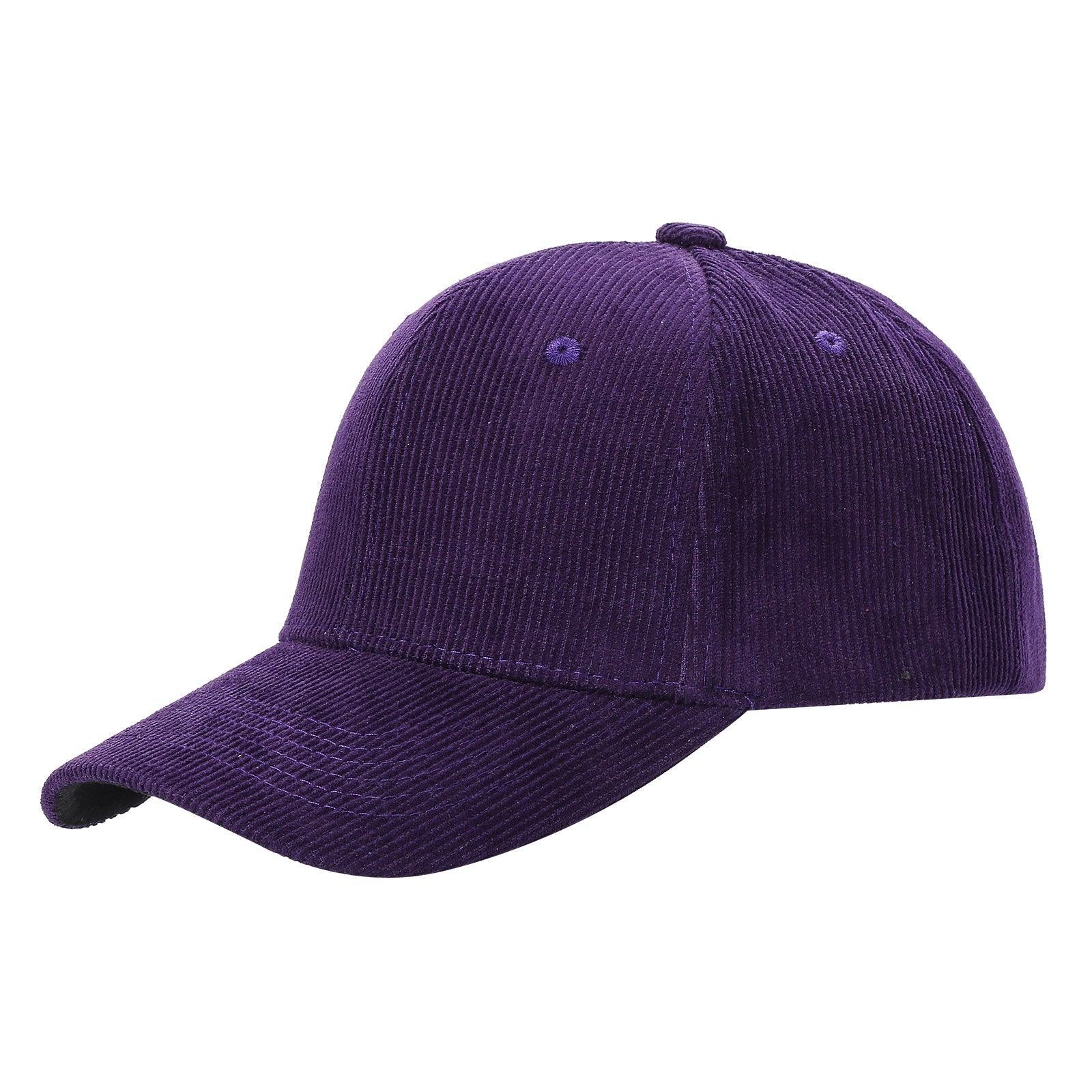 6 Panel Corduroy Solid Buckle Hat - Image 6